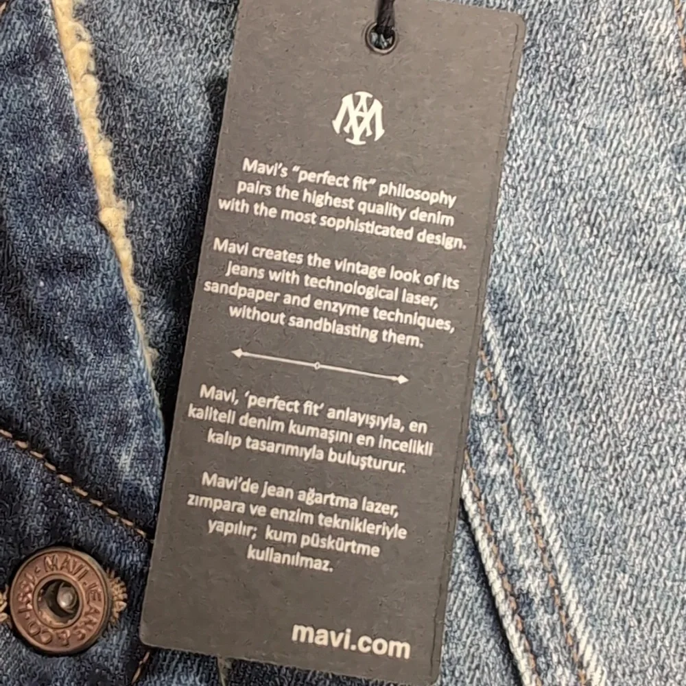 NWT Mavi Kaira Sherpa Lined Denim Trucker Jacket Size Small - Picture 4 of 13